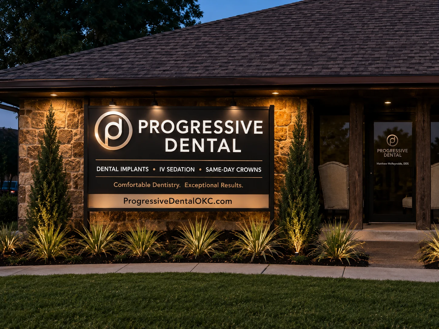 New Progressive Dental office sign in Oklahoma City