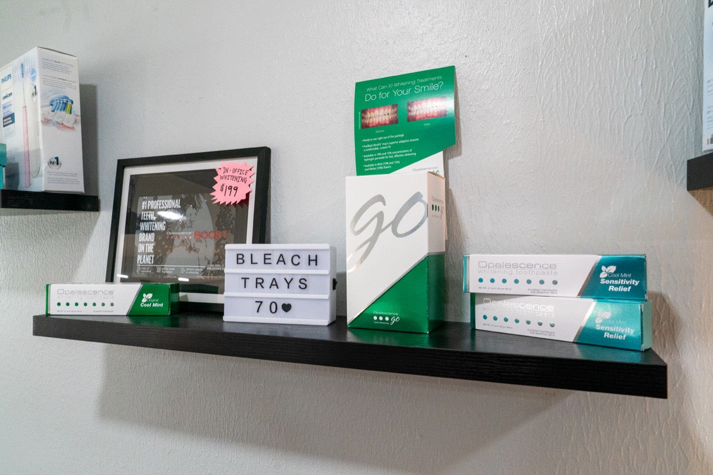 Professional whitening options available at Progressive Dental